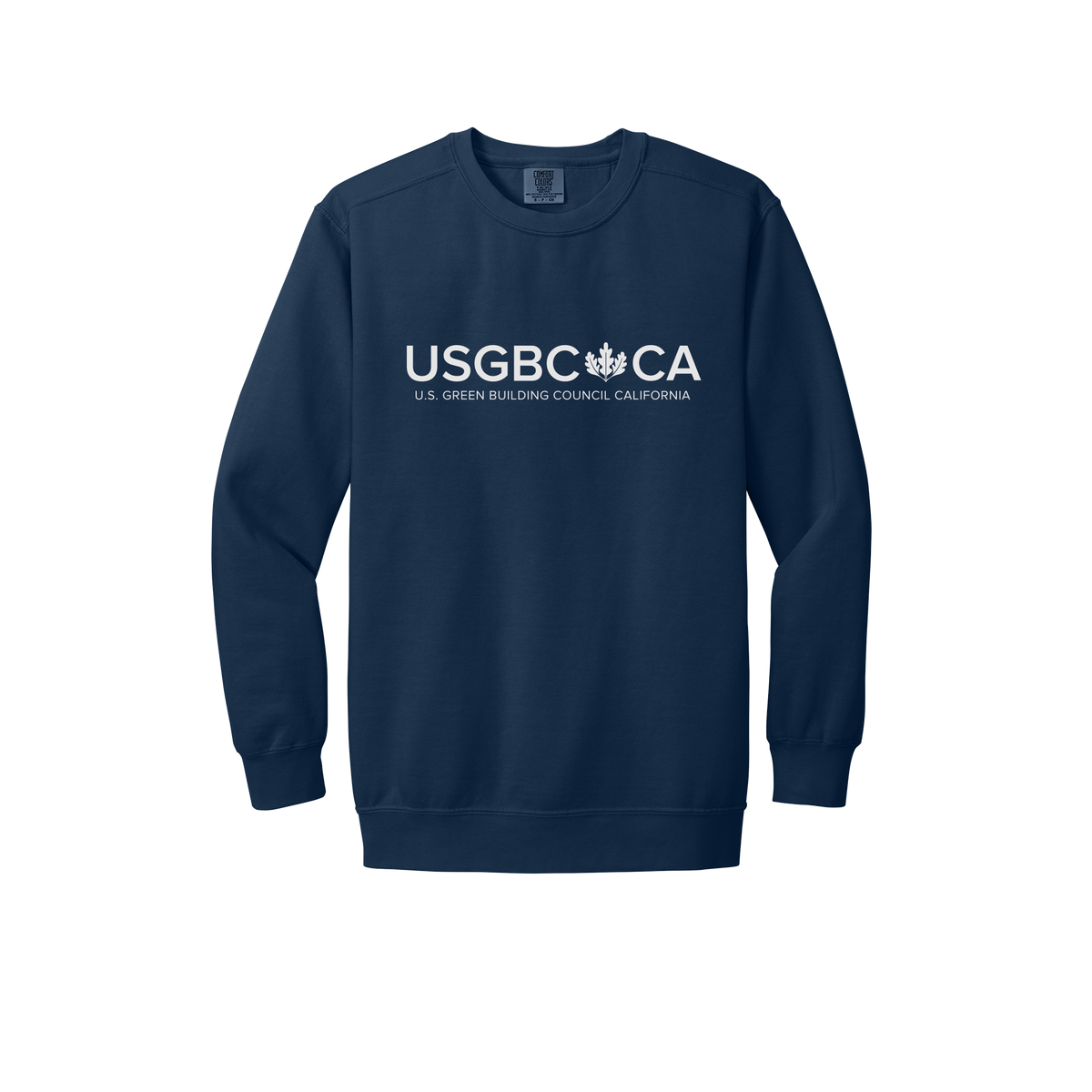 usgbc-ca-premium-comfort-crewneck-dtf-front-1566-truenavy-flat-front