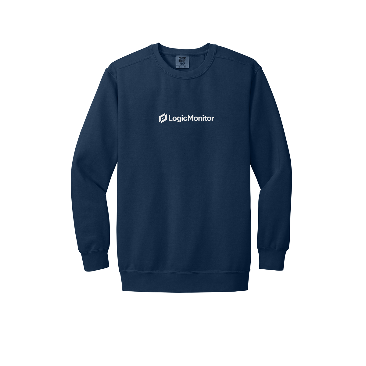 logicmonitor-premium-comfort-crewneck-dtf-front-1566-truenavy-flat-front