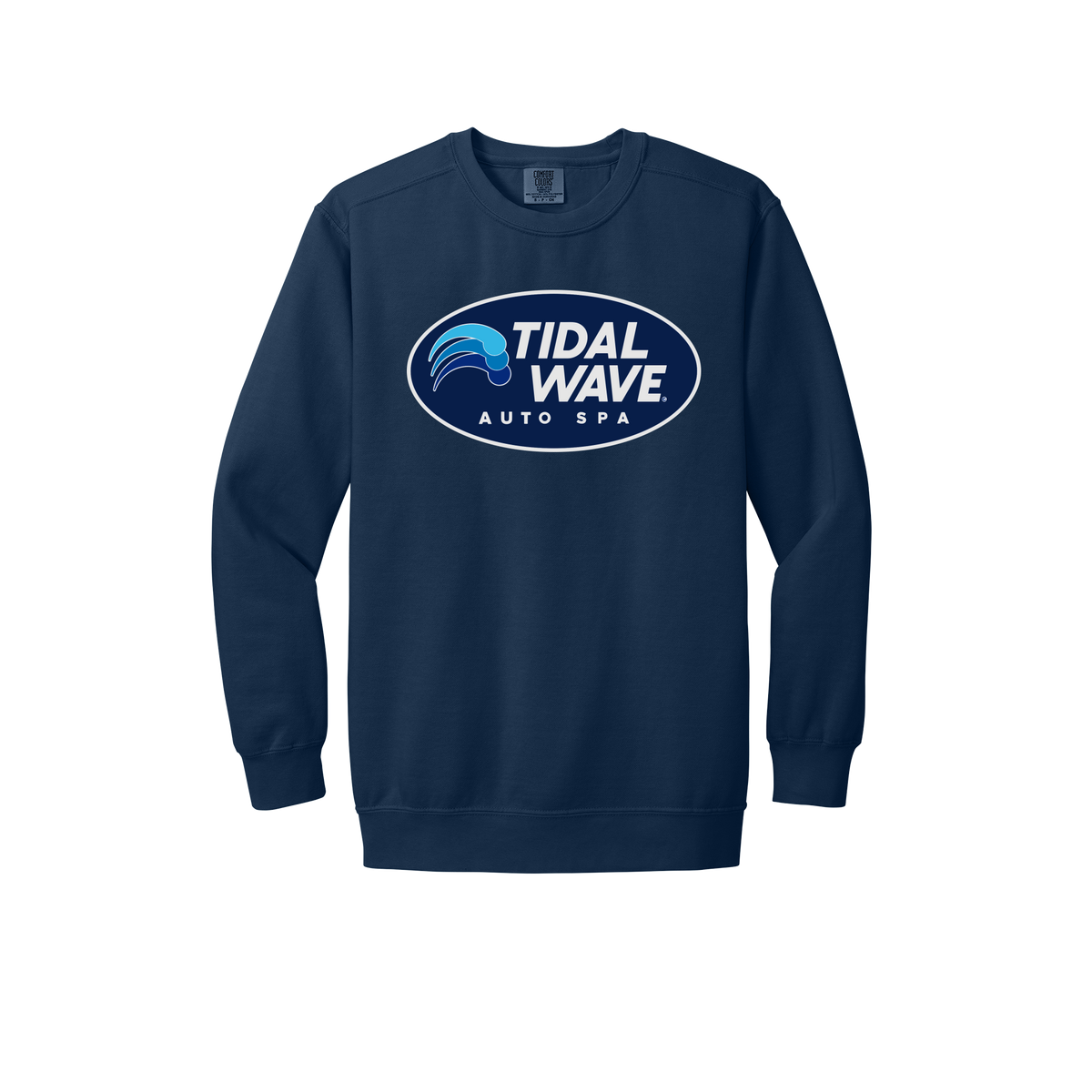 tidalwaveautospa-premium-comfort-crewneck-dtf-front-1566-truenavy-flat-front