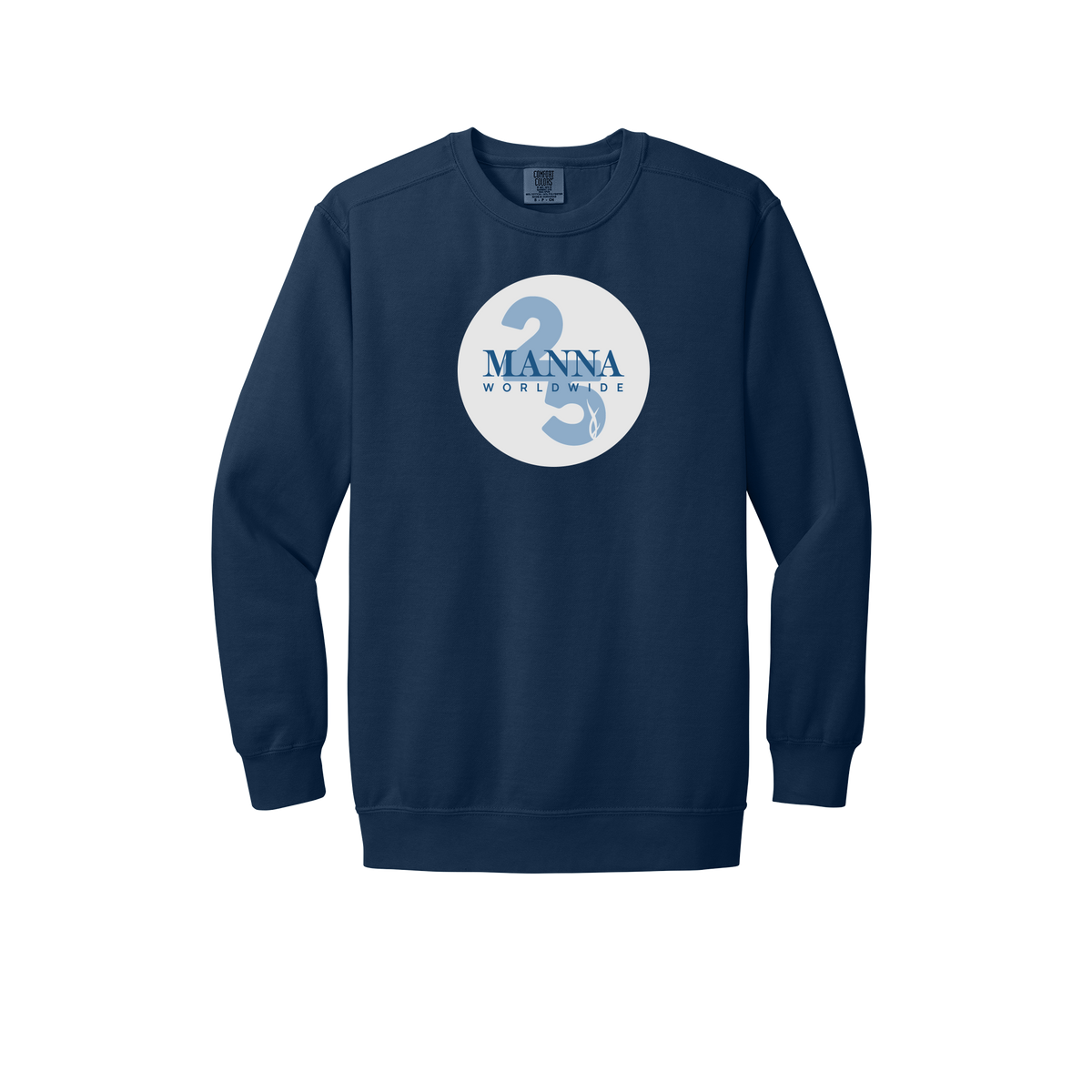mannaworldwide-premium-comfort-crewneck-dtf-front-1566-truenavy-flat-front