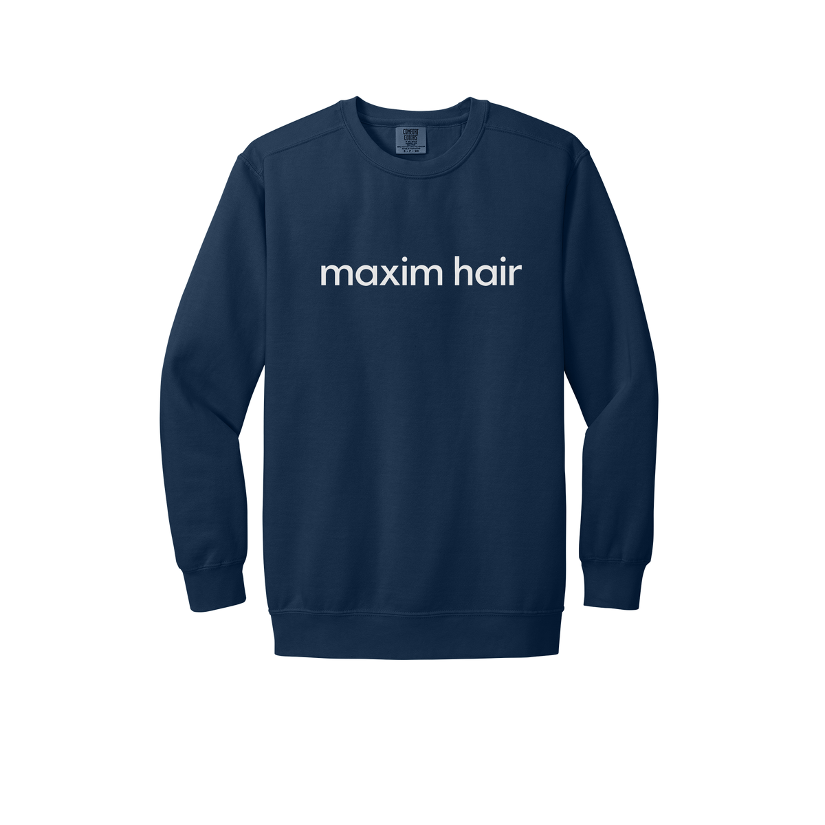 maximhairrestoration-premium-clinic-comfort-crewneck-dtf-front-1566-truenavy-flat-front