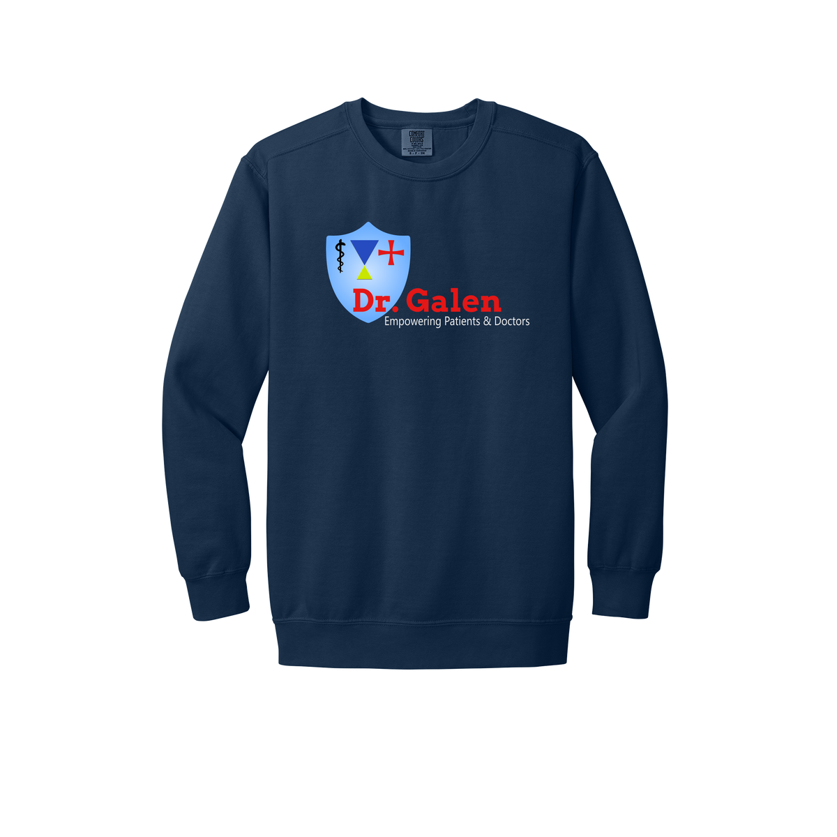 drgalen-premium-clinic-comfort-crewneck-dtf-front-1566-truenavy-flat-front