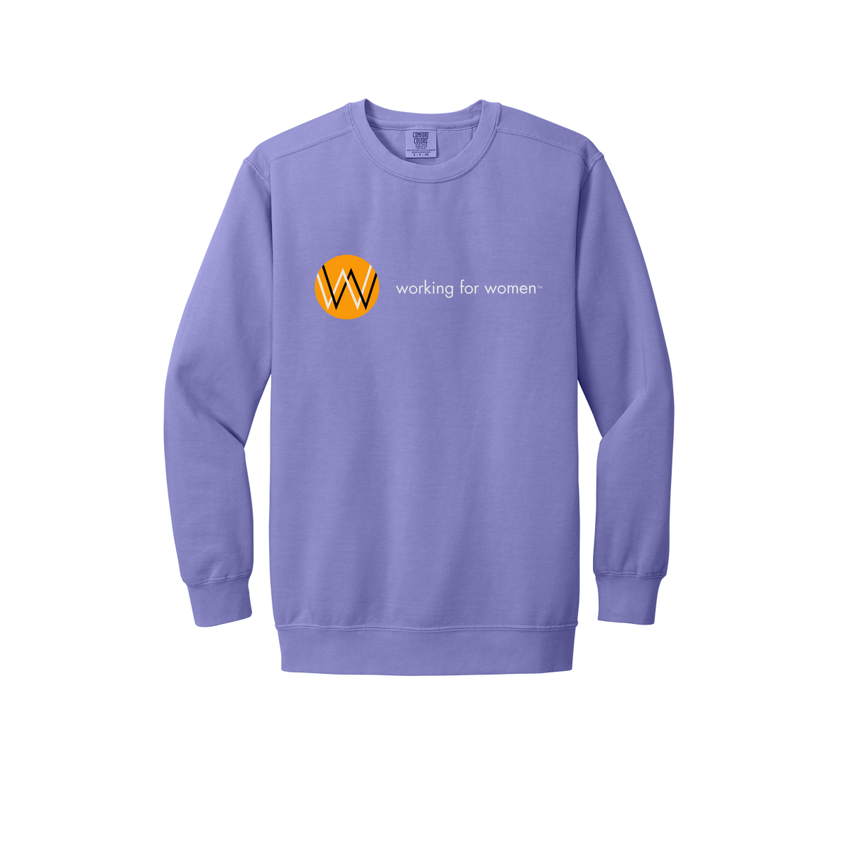 workingforwomen-premium-comfort-crewneck-dtf-front-1566-violet-flat-front