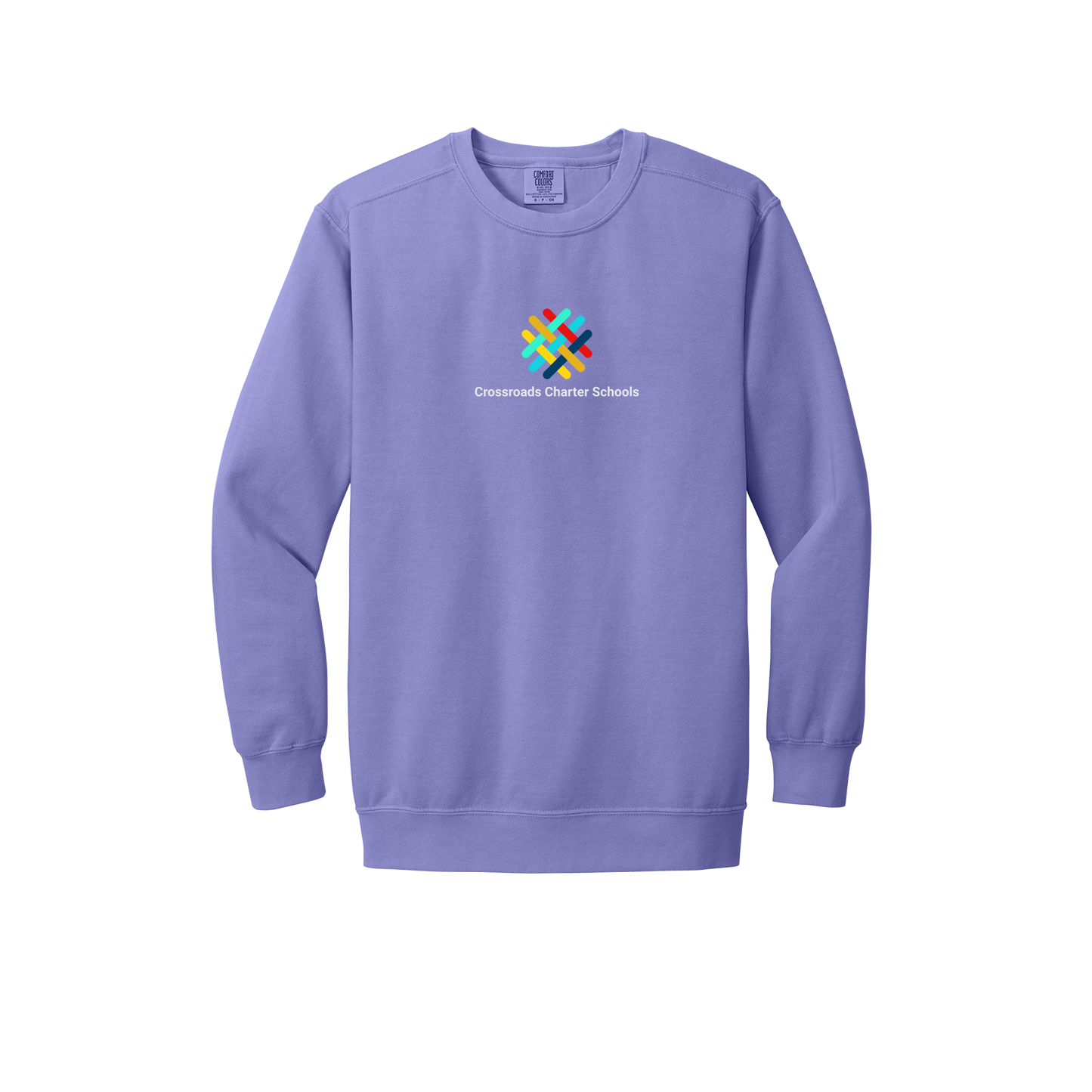 crossroadsschoolskc-premium-comfort-crewneck-dtf-front-1566-violet-flat-front