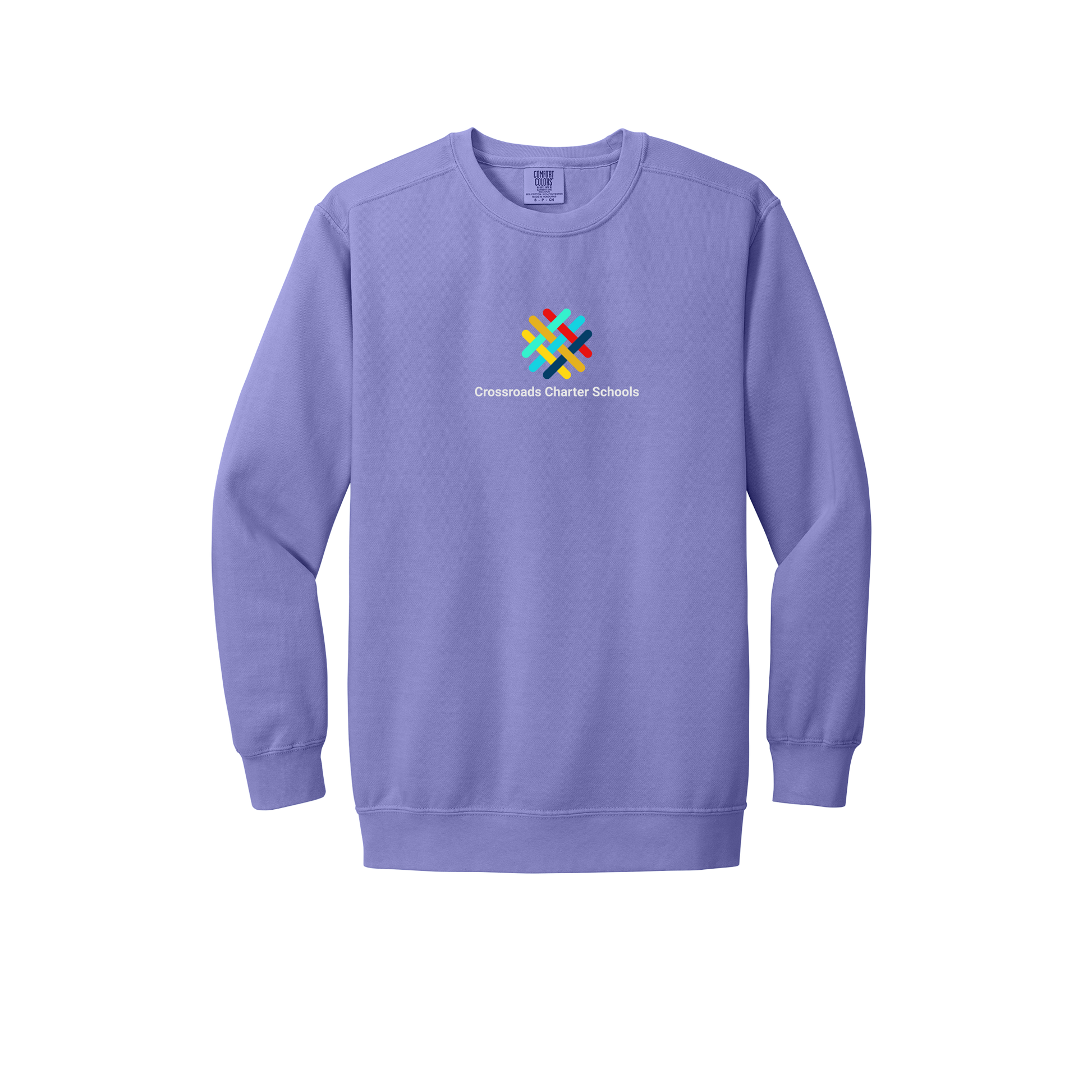 crossroadsschoolskc-premium-comfort-crewneck-dtf-front-1566-violet-flat-front