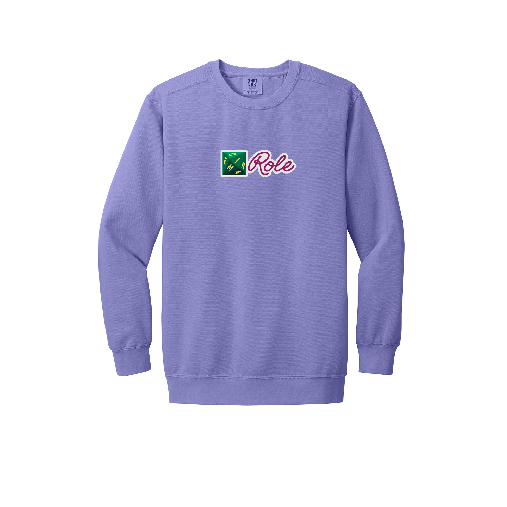 cinemarole-premium-comfort-crewneck-dtf-front-1566-violet-flat-front
