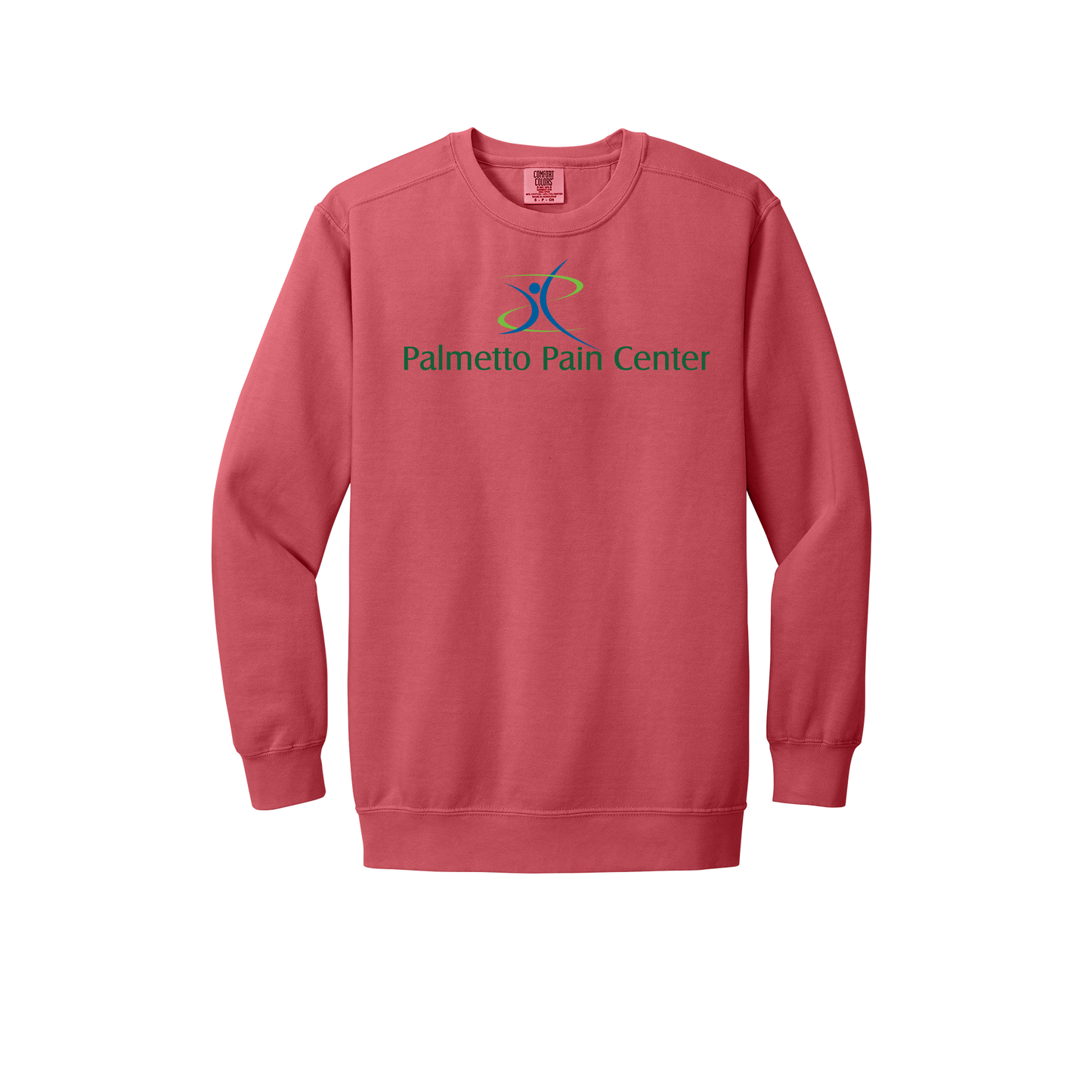 palmetto-pain-center-premium-clinic-comfort-crewneck-dtf-front-1566-watermelon-flat-front