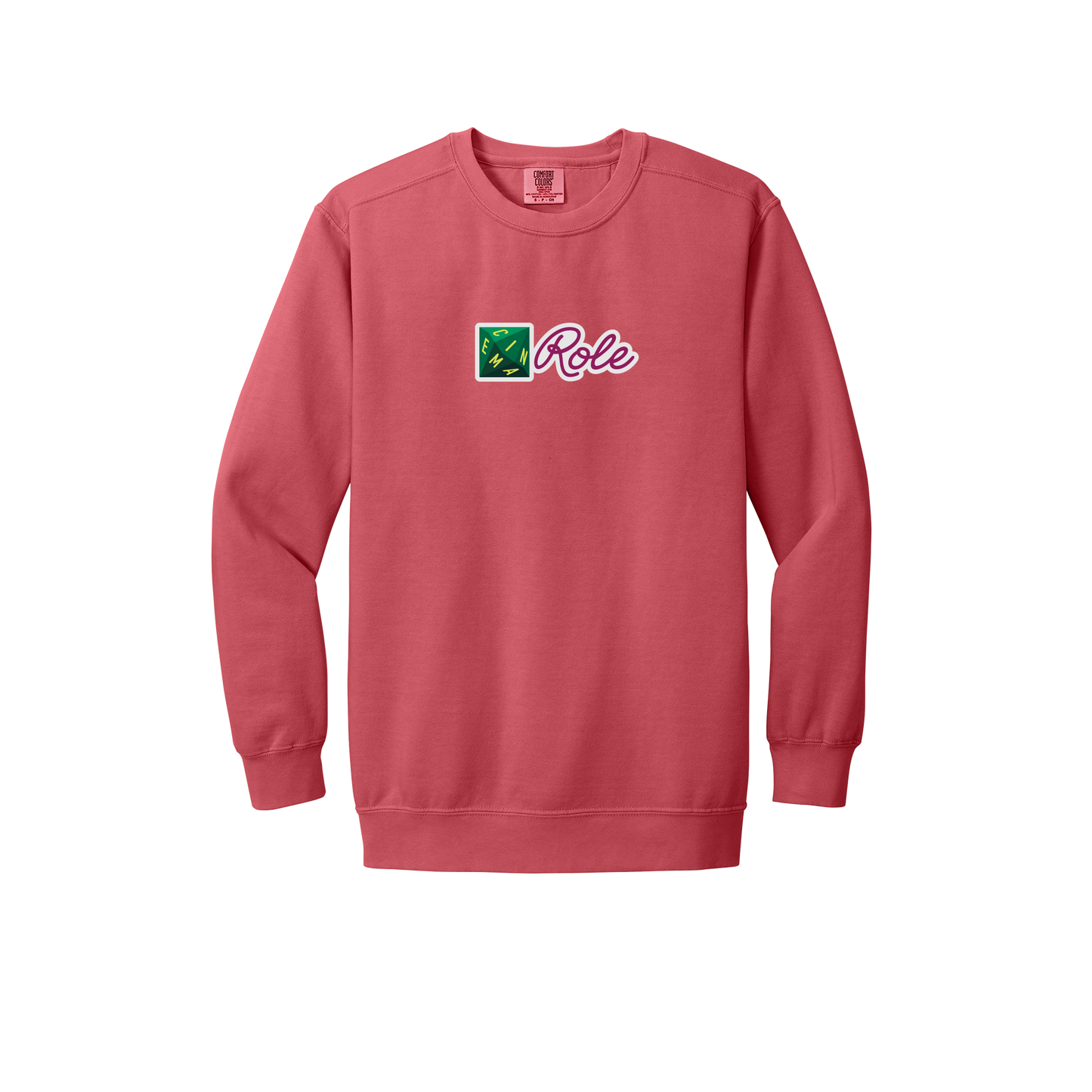 cinemarole-premium-comfort-crewneck-dtf-front-1566-watermelon-flat-front