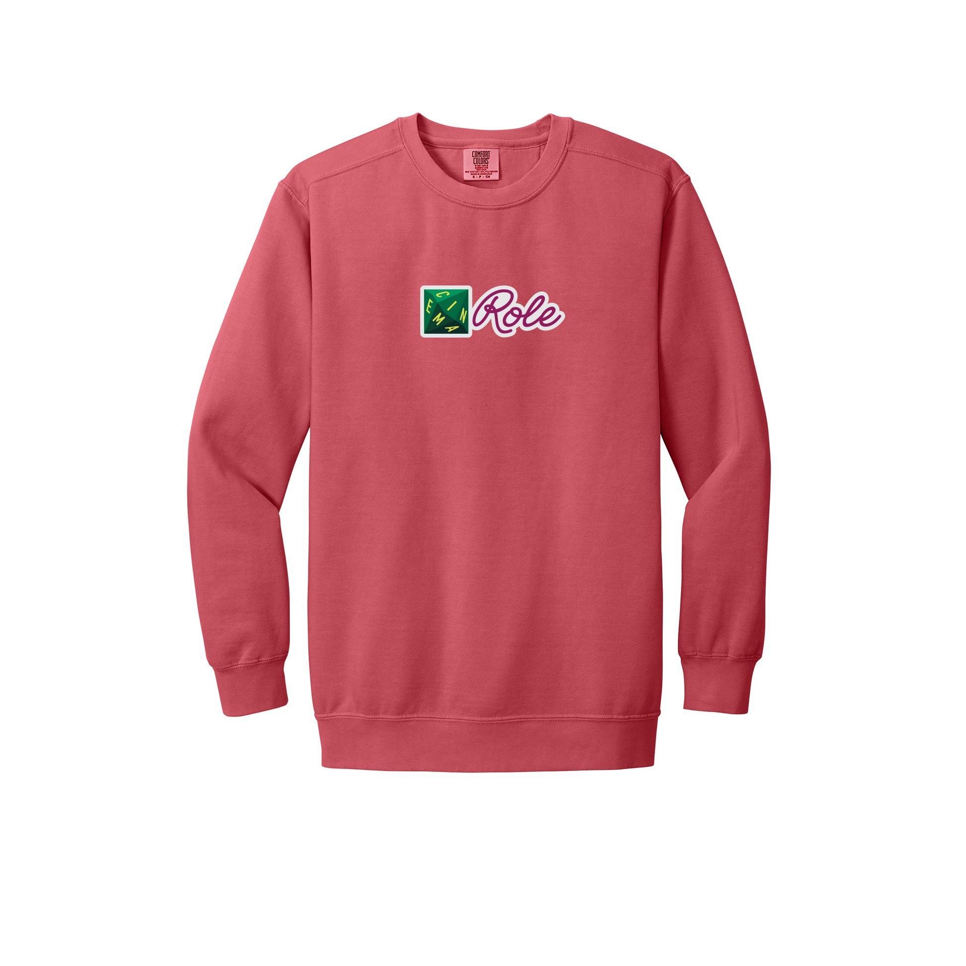 cinemarole-premium-comfort-crewneck-dtf-front-1566-watermelon-flat-front