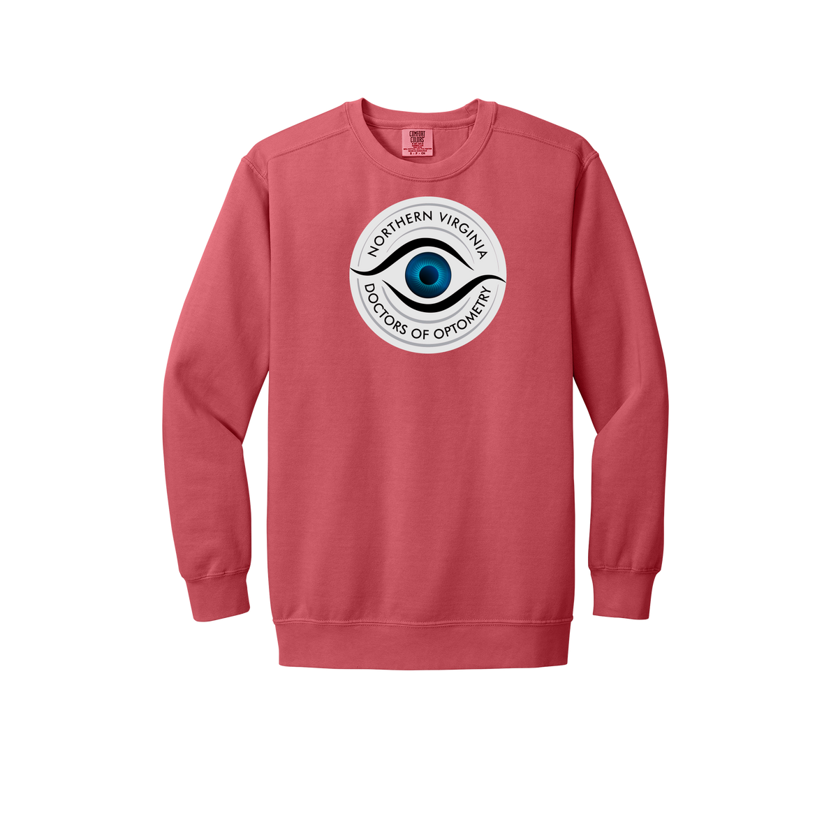 novaeyedocs-premium-clinic-comfort-crewneck-dtf-front-1566-watermelon-flat-front
