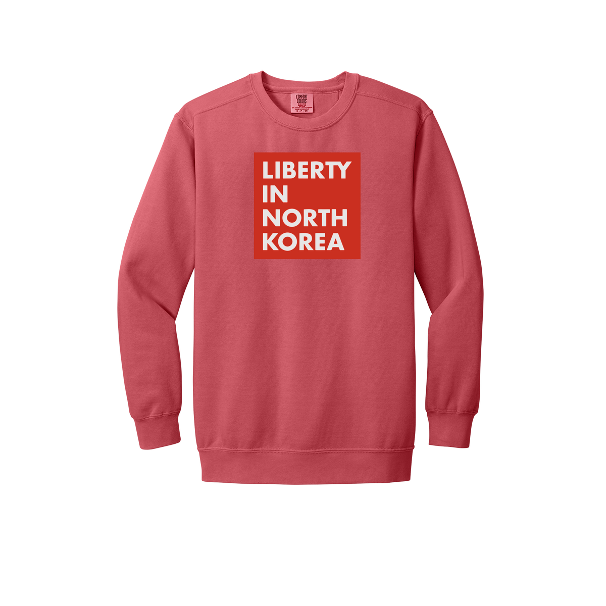 libertyinnorthkorea-premium-comfort-crewneck-dtf-front-1566-watermelon-flat-front