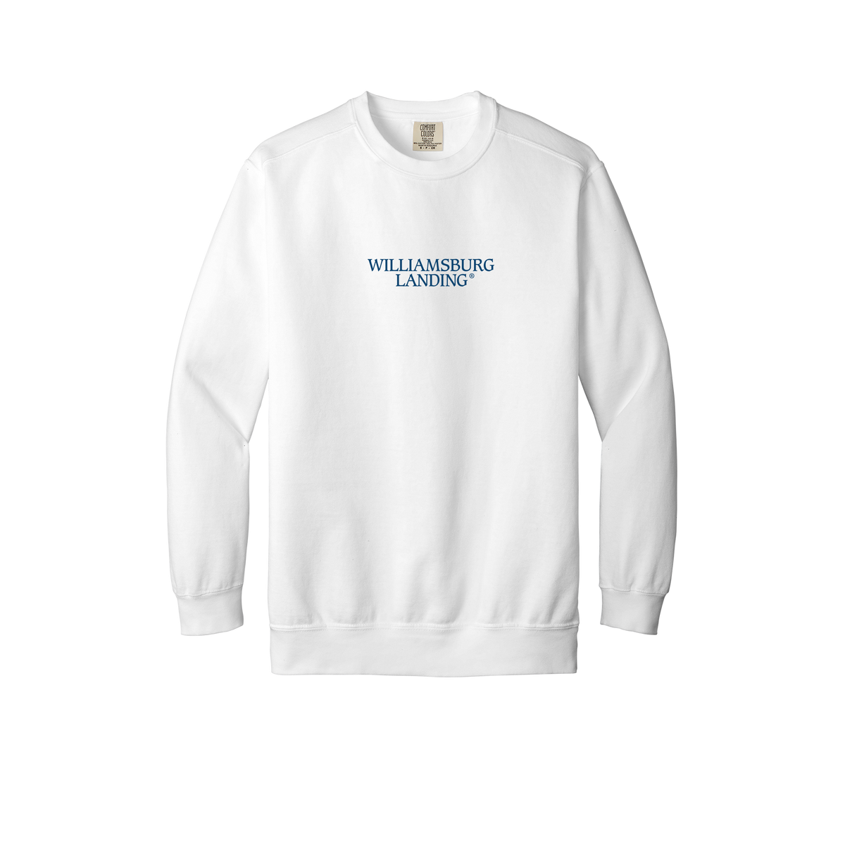 williamsburglanding-premium-comfort-crewneck-dtf-front-1566-white-flat-front