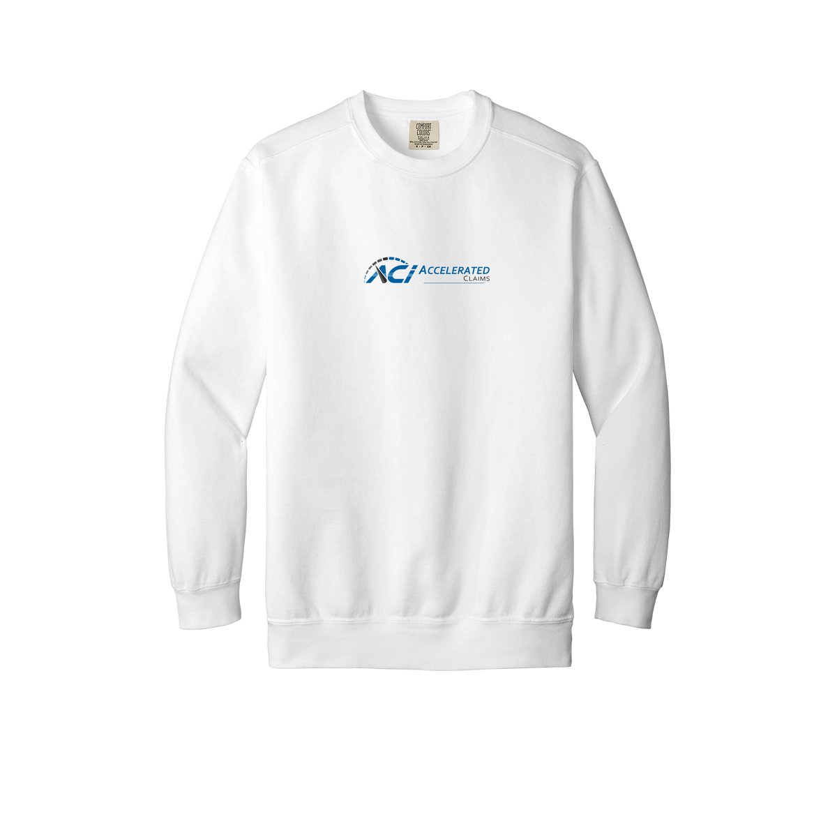 accelclaims-premium-comfort-crewneck-dtf-front-1566-white-flat-front