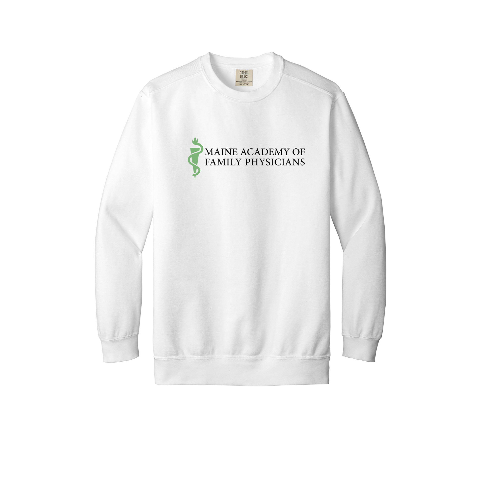 maineafp-premium-clinic-comfort-crewneck-dtf-front-1566-white-flat-front