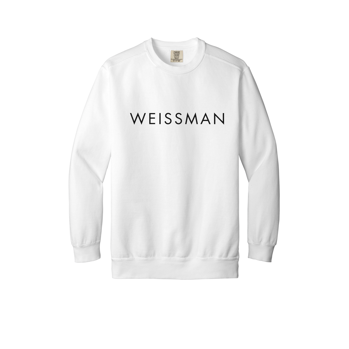 weissmans-premium-comfort-crewneck-dtf-front-1566-white-flat-front