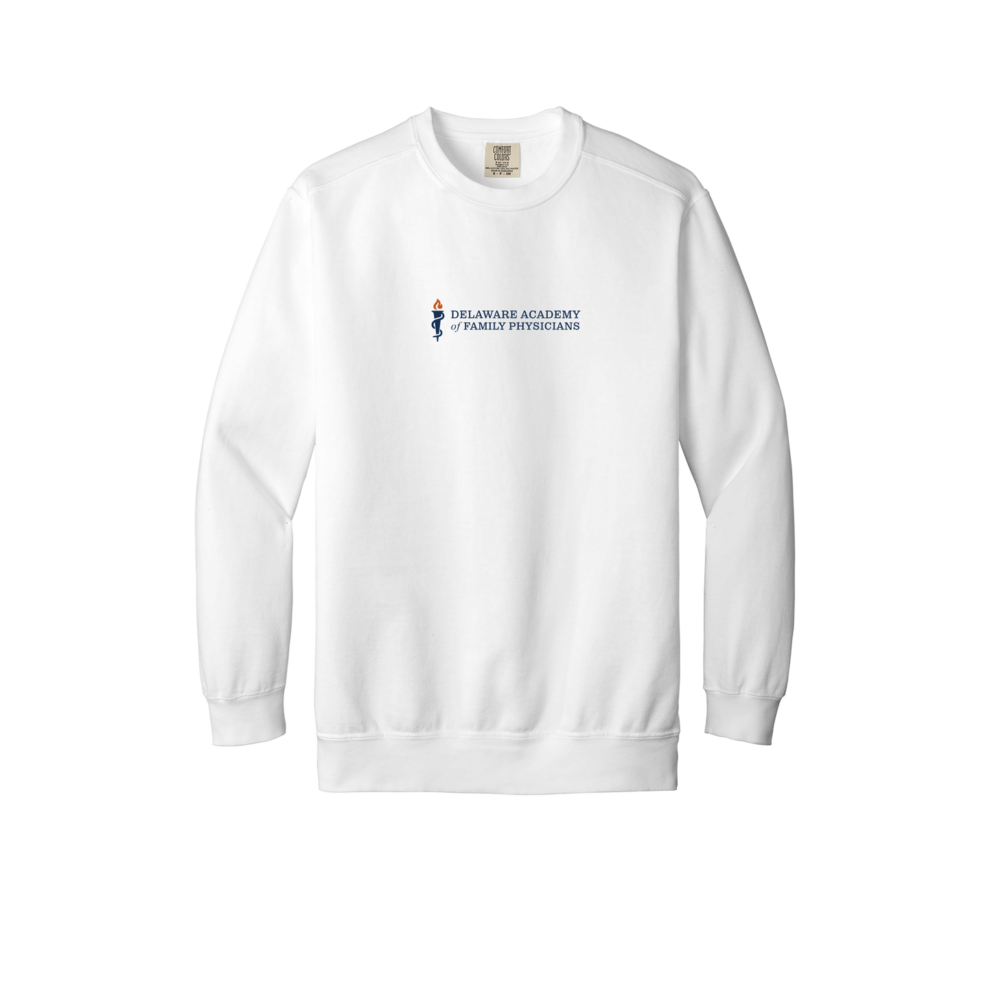 delfamdoc-premium-clinic-comfort-crewneck-dtf-front-1566-white-flat-front