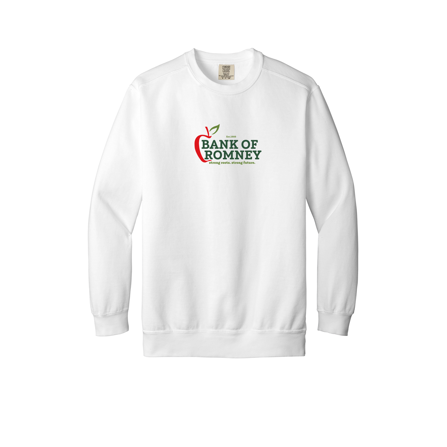bankofromney-premium-comfort-crewneck-dtf-front-1566-white-flat-front