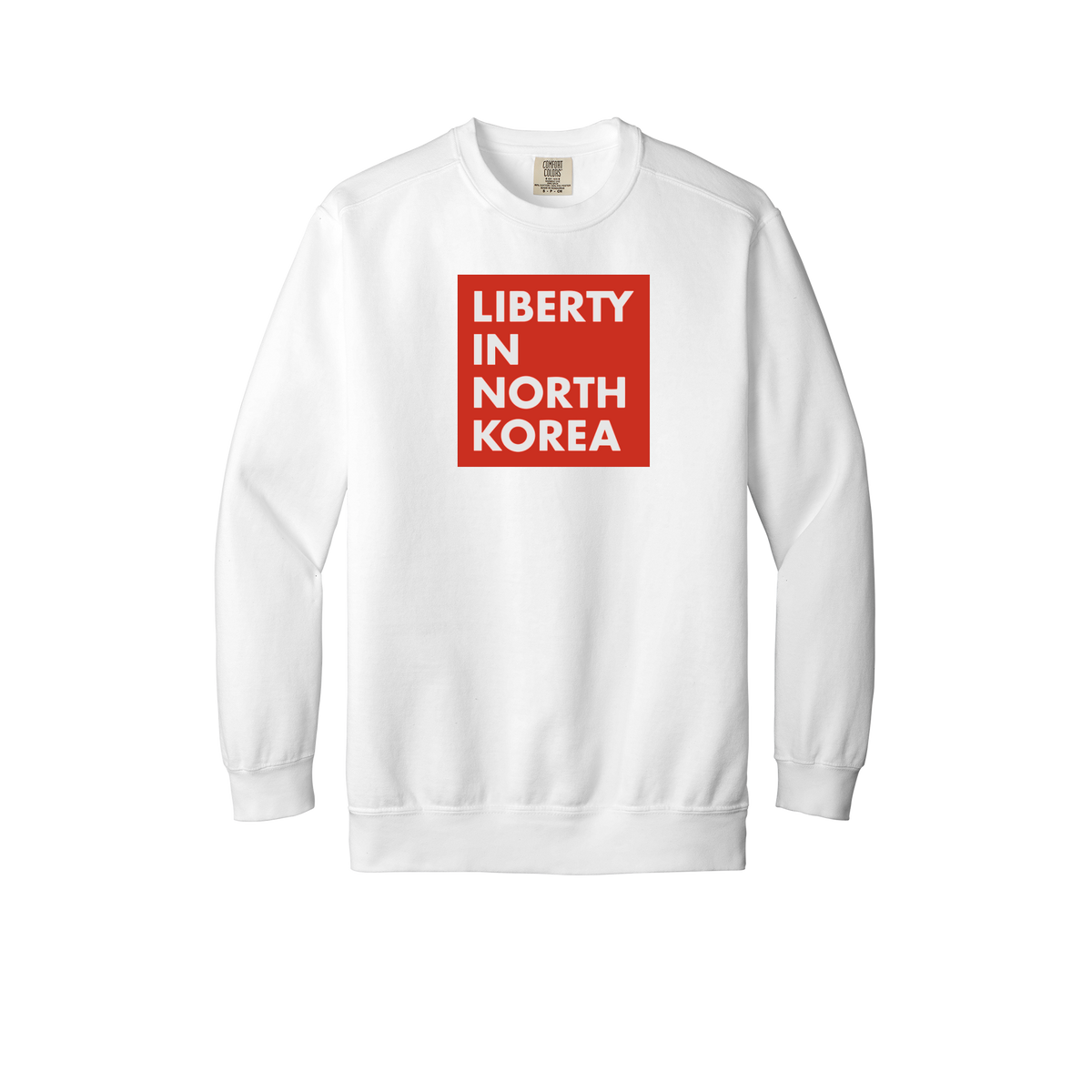 libertyinnorthkorea-premium-comfort-crewneck-dtf-front-1566-white-flat-front