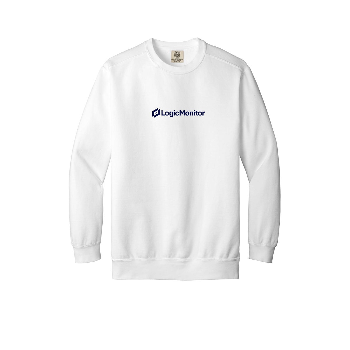 logicmonitor-premium-comfort-crewneck-dtf-front-1566-white-flat-front