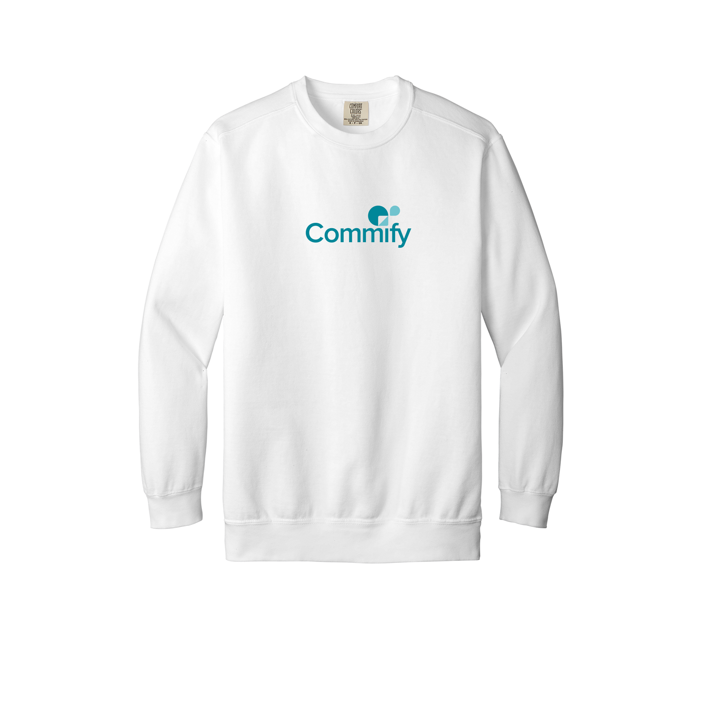 commify-premium-comfort-crewneck-dtf-front-1566-white-flat-front
