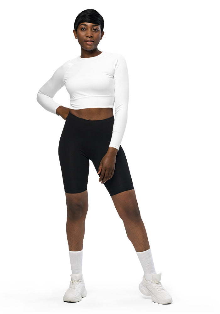 All-Over Print Long Sleeve Crop Top