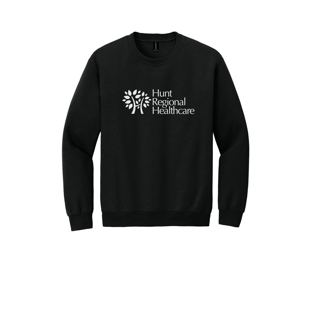 huntregional-clinic-comfort-crewneck-dtf-front-18000-black-flat-front