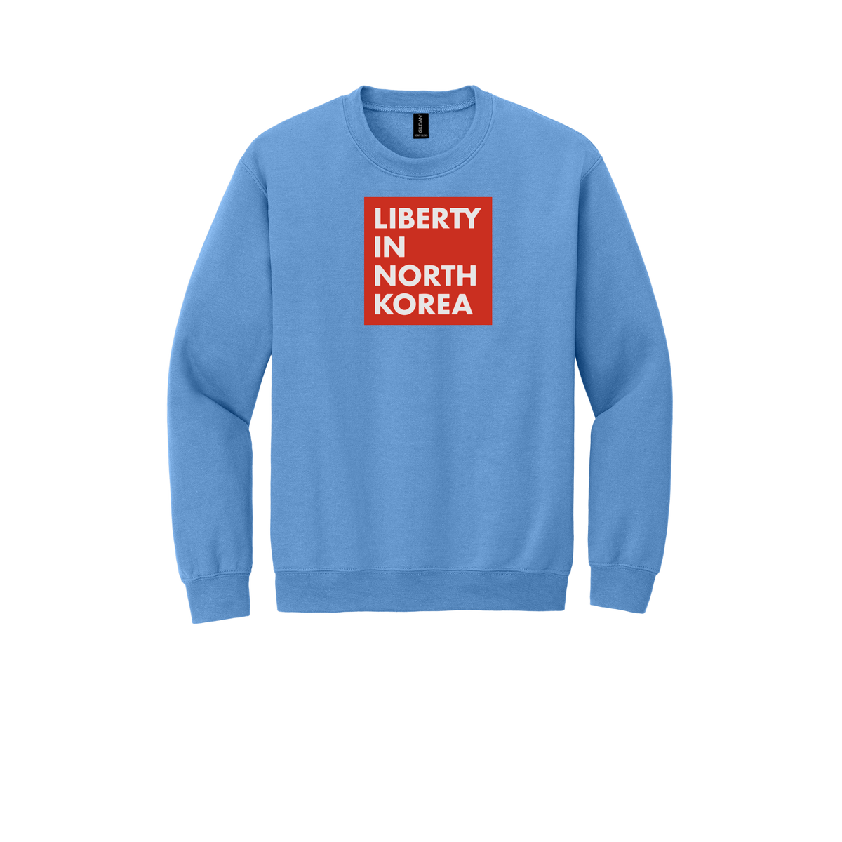 libertyinnorthkorea-comfort-crewneck-dtf-front-18000-carolinablue-flat-front