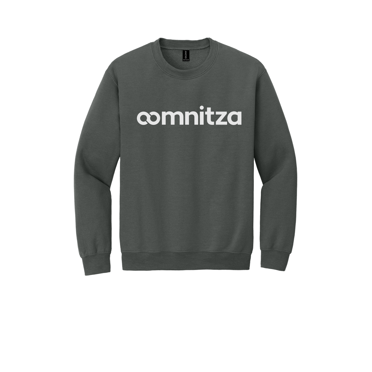 oomnitza-comfort-crewneck-dtf-front-18000-charcoal-flat-front