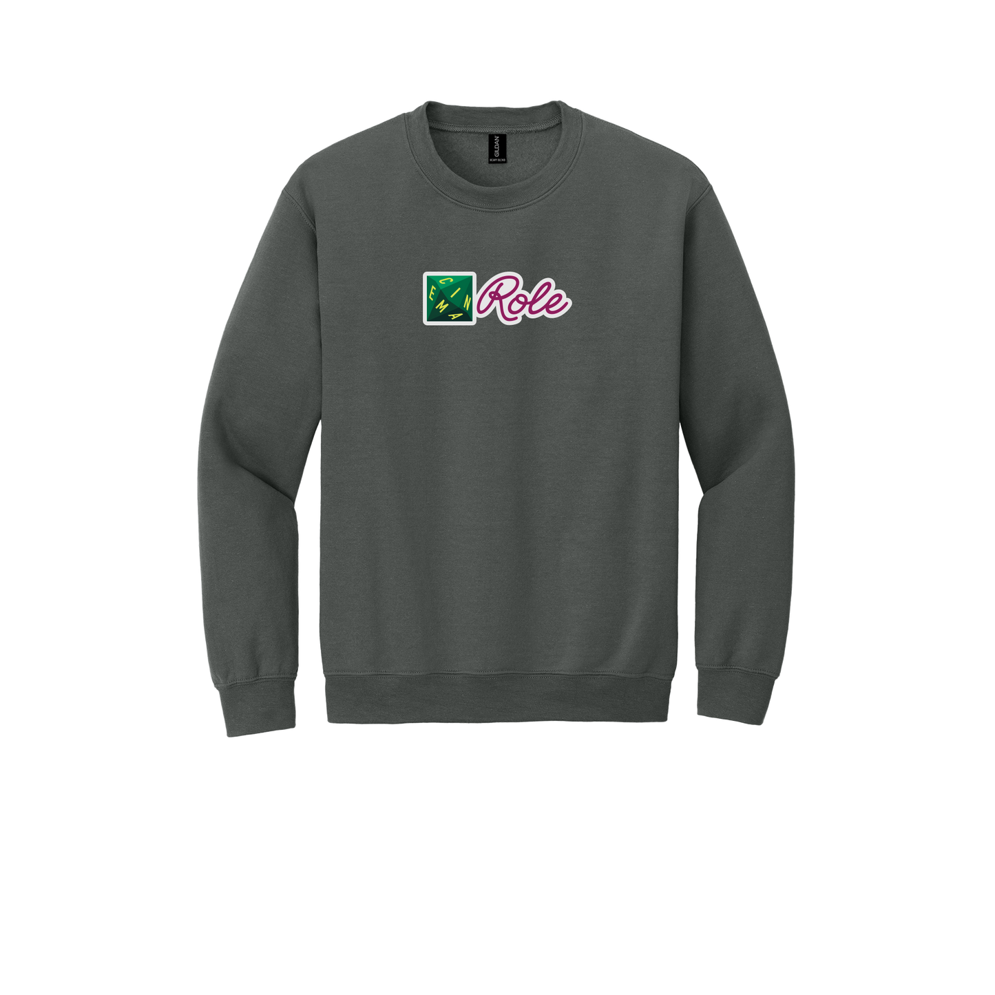 cinemarole-comfort-crewneck-dtf-front-18000-charcoal-flat-front