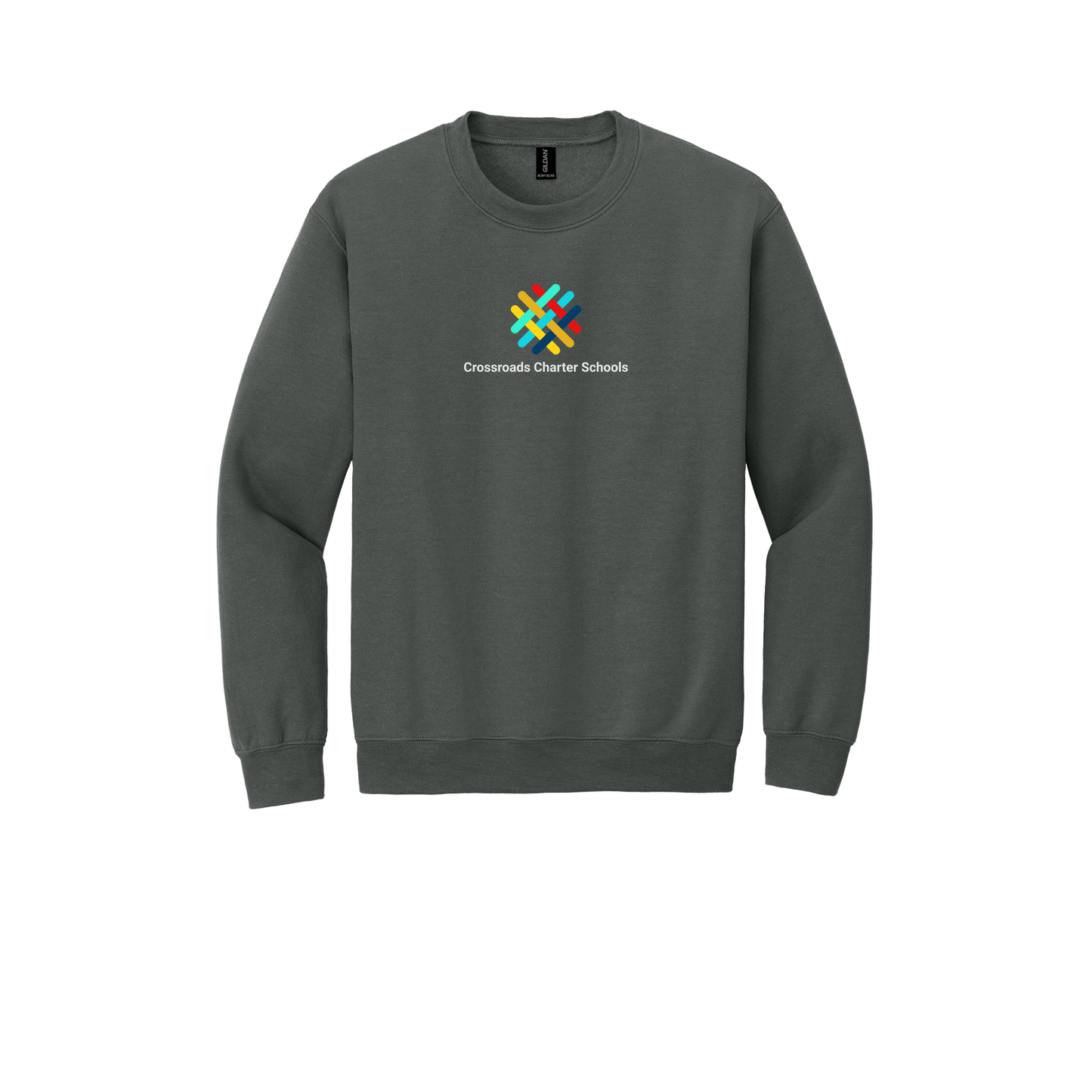 crossroadsschoolskc-comfort-crewneck-dtf-front-18000-charcoal-flat-front