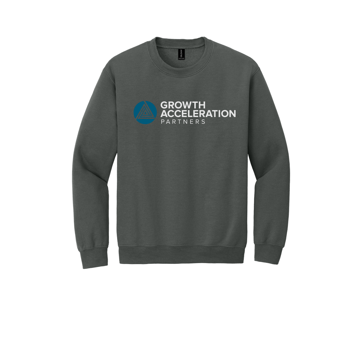 growthaccelerationpartners-comfort-crewneck-dtf-front-18000-charcoal-flat-front