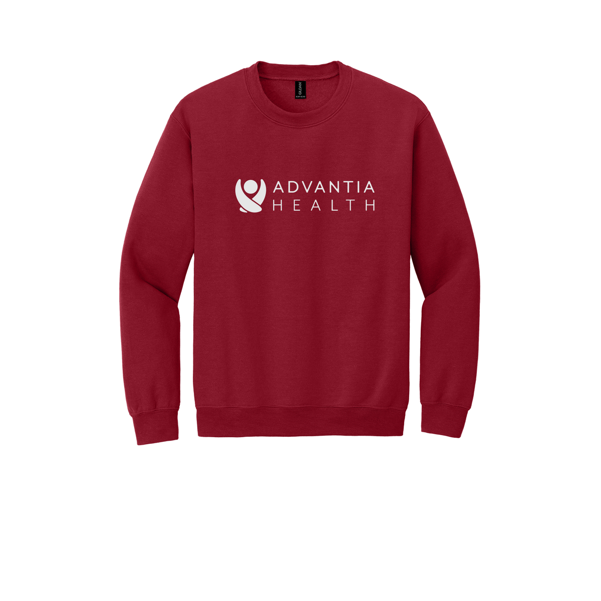 advantiahealth-clinic-comfort-crewneck-dtf-front-18000-cherryred-flat-front