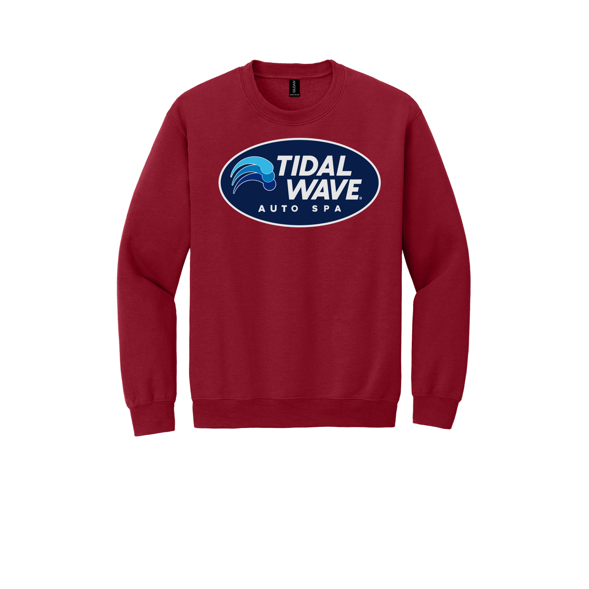 tidalwaveautospa-comfort-crewneck-dtf-front-18000-cherryred-flat-front