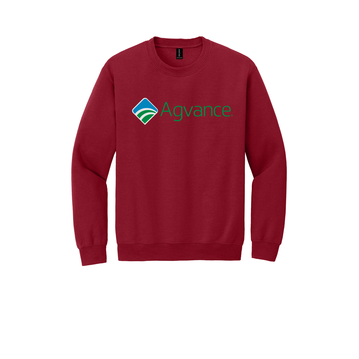 agvance-comfort-crewneck-dtf-front-18000-cherryred-flat-front