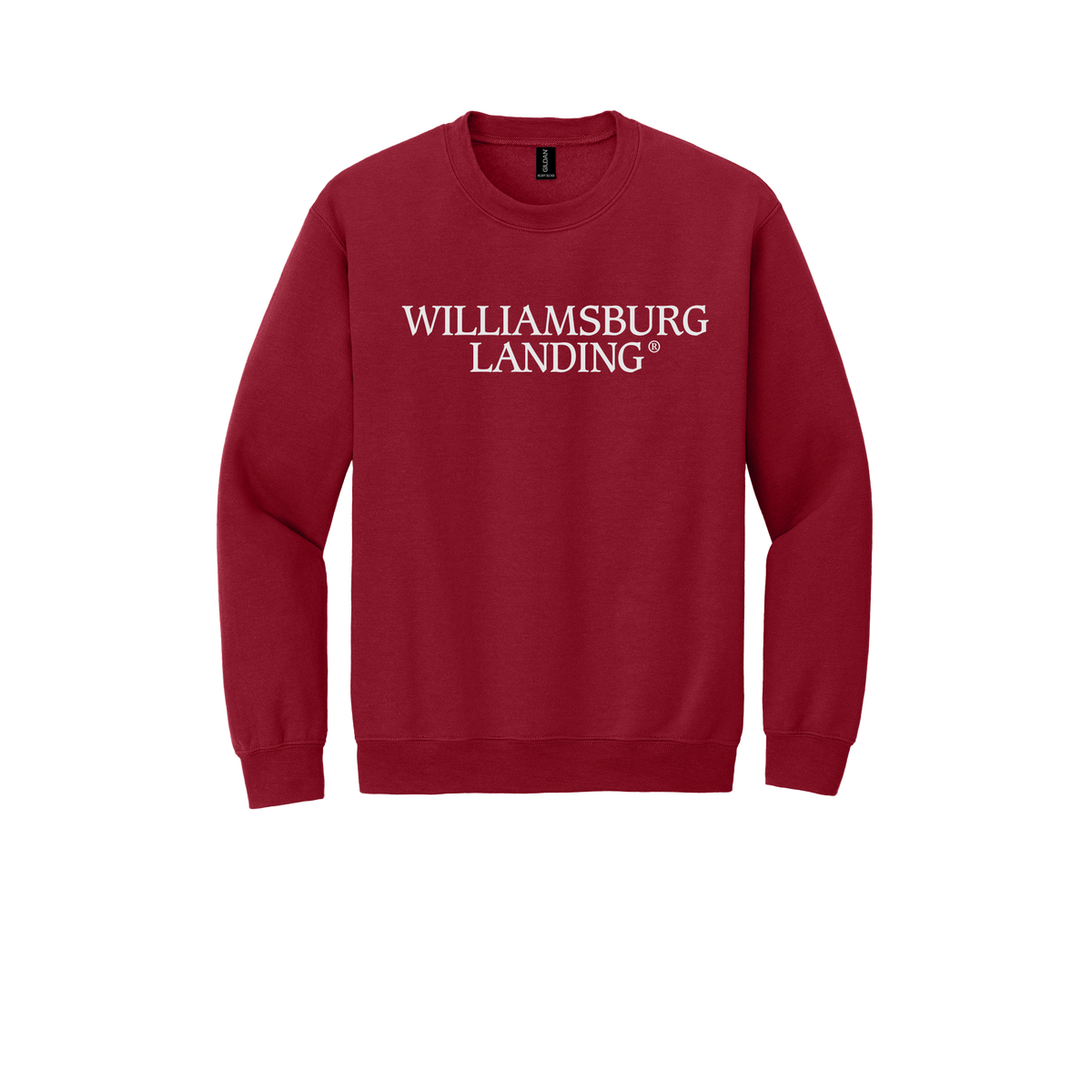 williamsburglanding-comfort-crewneck-dtf-front-18000-cherryred-flat-front