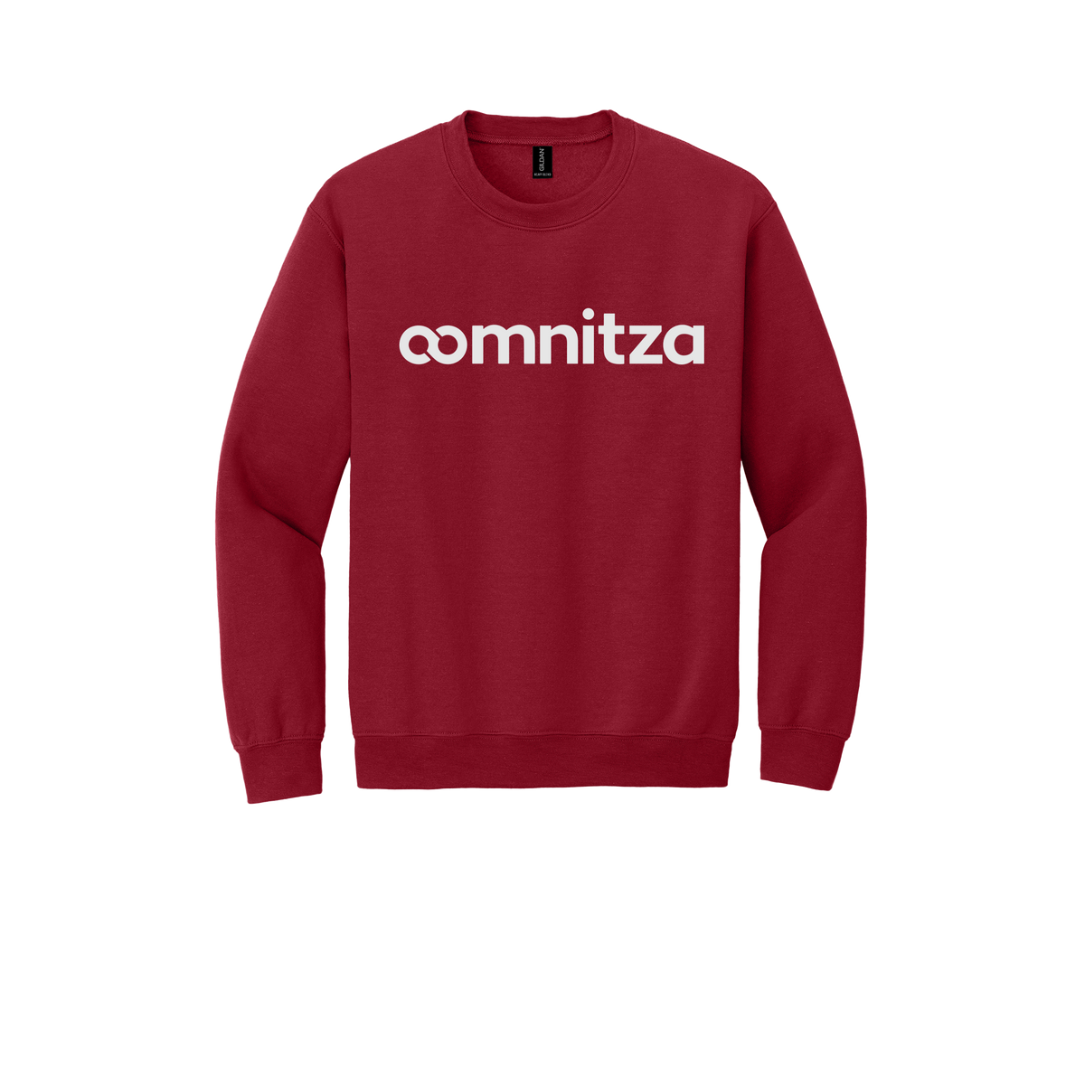oomnitza-comfort-crewneck-dtf-front-18000-cherryred-flat-front