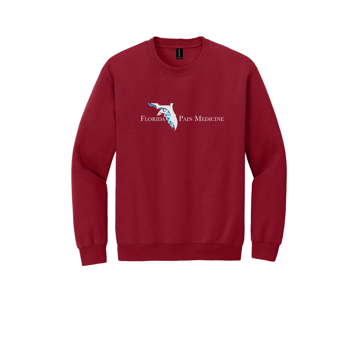 floridapainmedicine-clinic-comfort-crewneck-dtf-front-18000-cherryred-flat-front