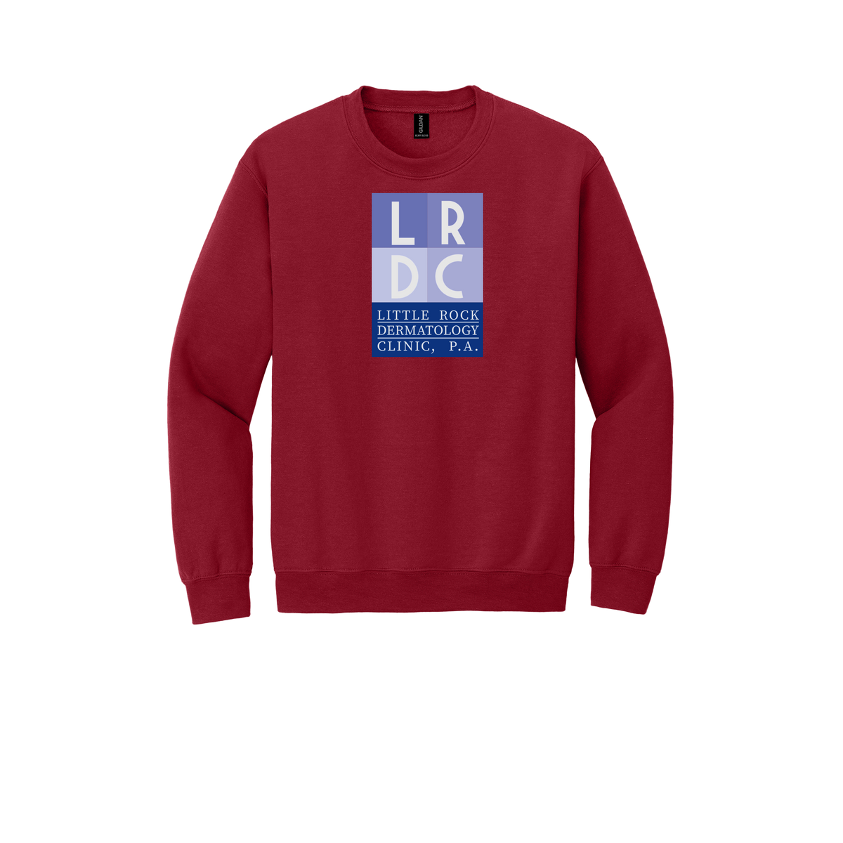 littlerockdermatology-clinic-comfort-crewneck-dtf-front-18000-cherryred-flat-front