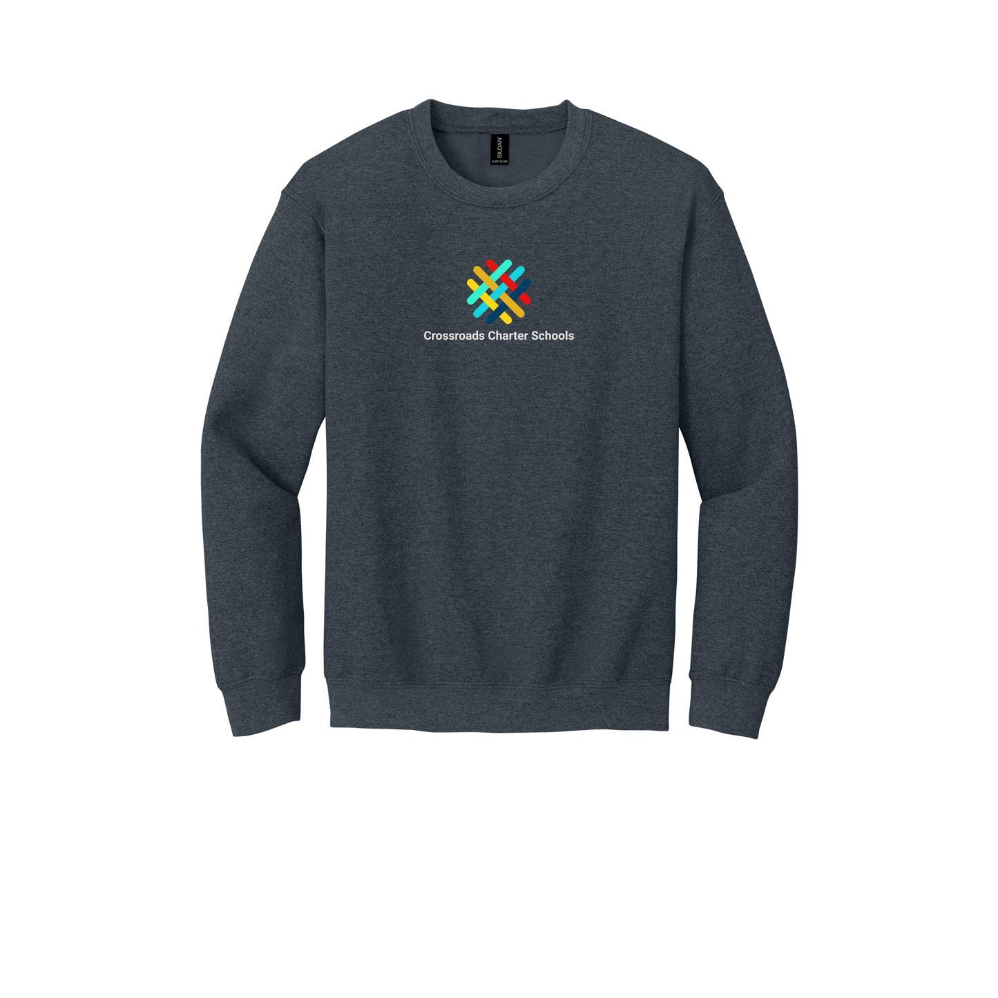 crossroadsschoolskc-comfort-crewneck-dtf-front-18000-darkheather-flat-front