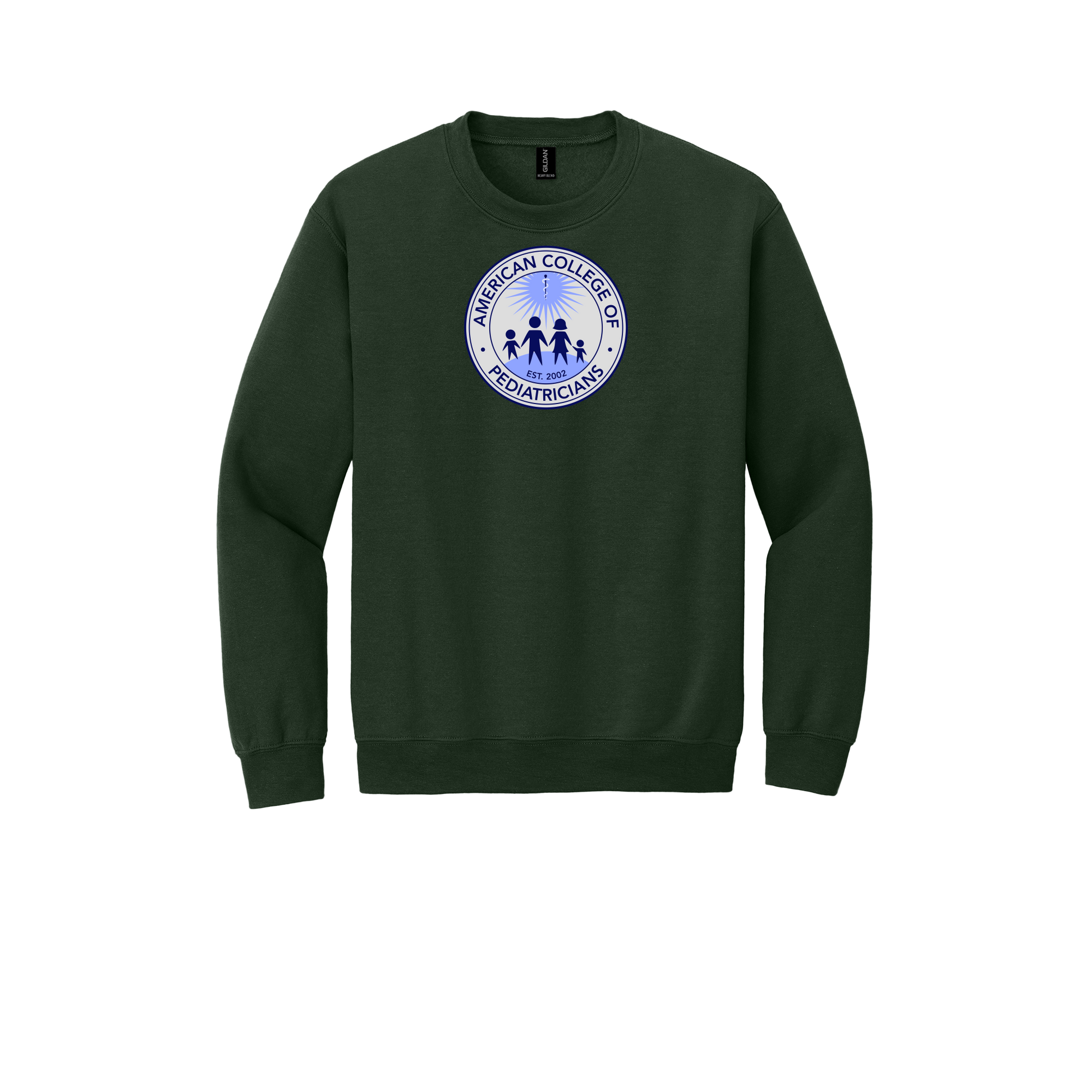 acpeds-clinic-comfort-crewneck-dtf-front-18000-forestgreen-flat-front