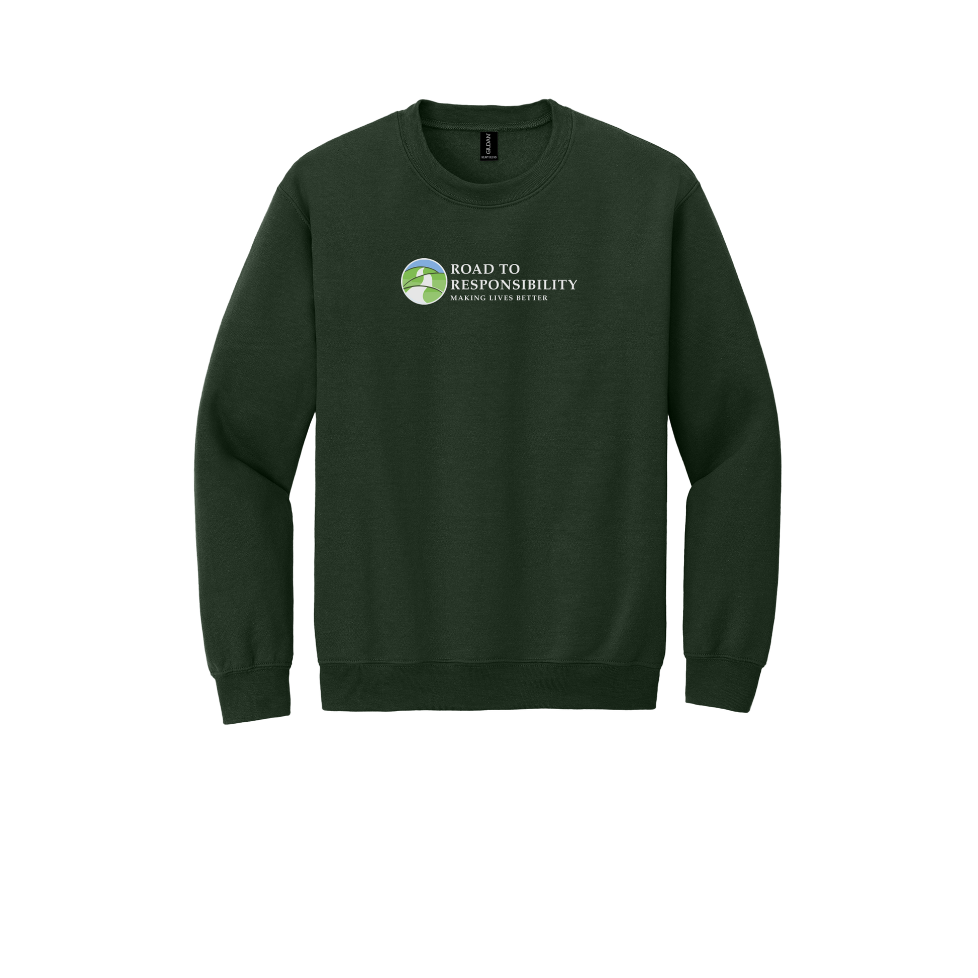 roadtoresponsibility-comfort-crewneck-dtf-front-18000-forestgreen-flat-front