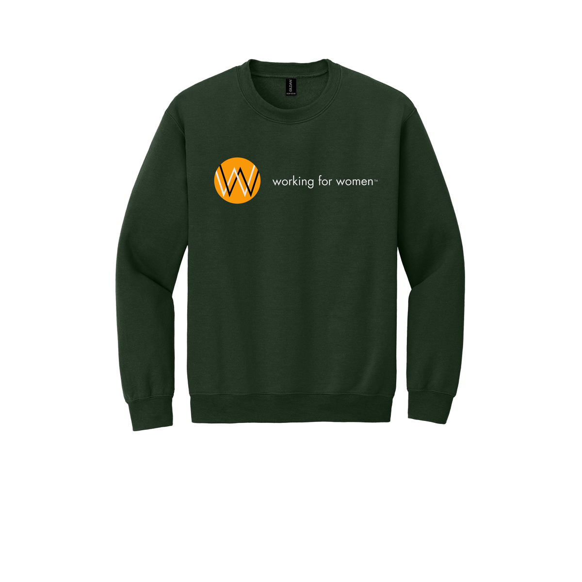 workingforwomen-comfort-crewneck-dtf-front-18000-forestgreen-flat-front