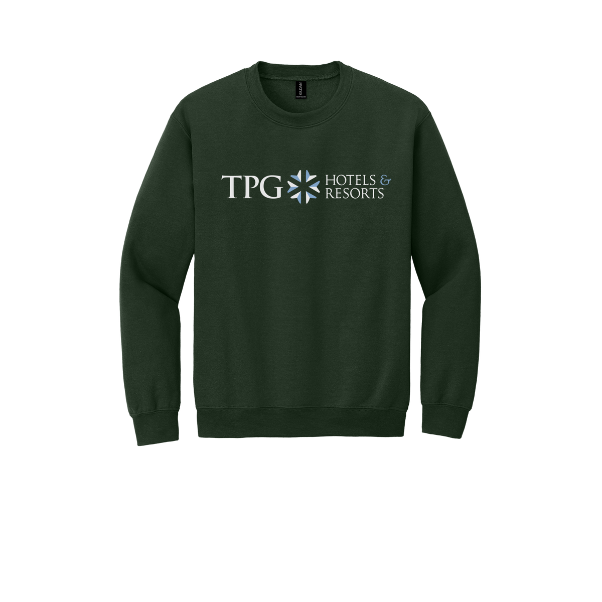 tpghotelsandresorts-comfort-crewneck-dtf-front-18000-forestgreen-flat-front