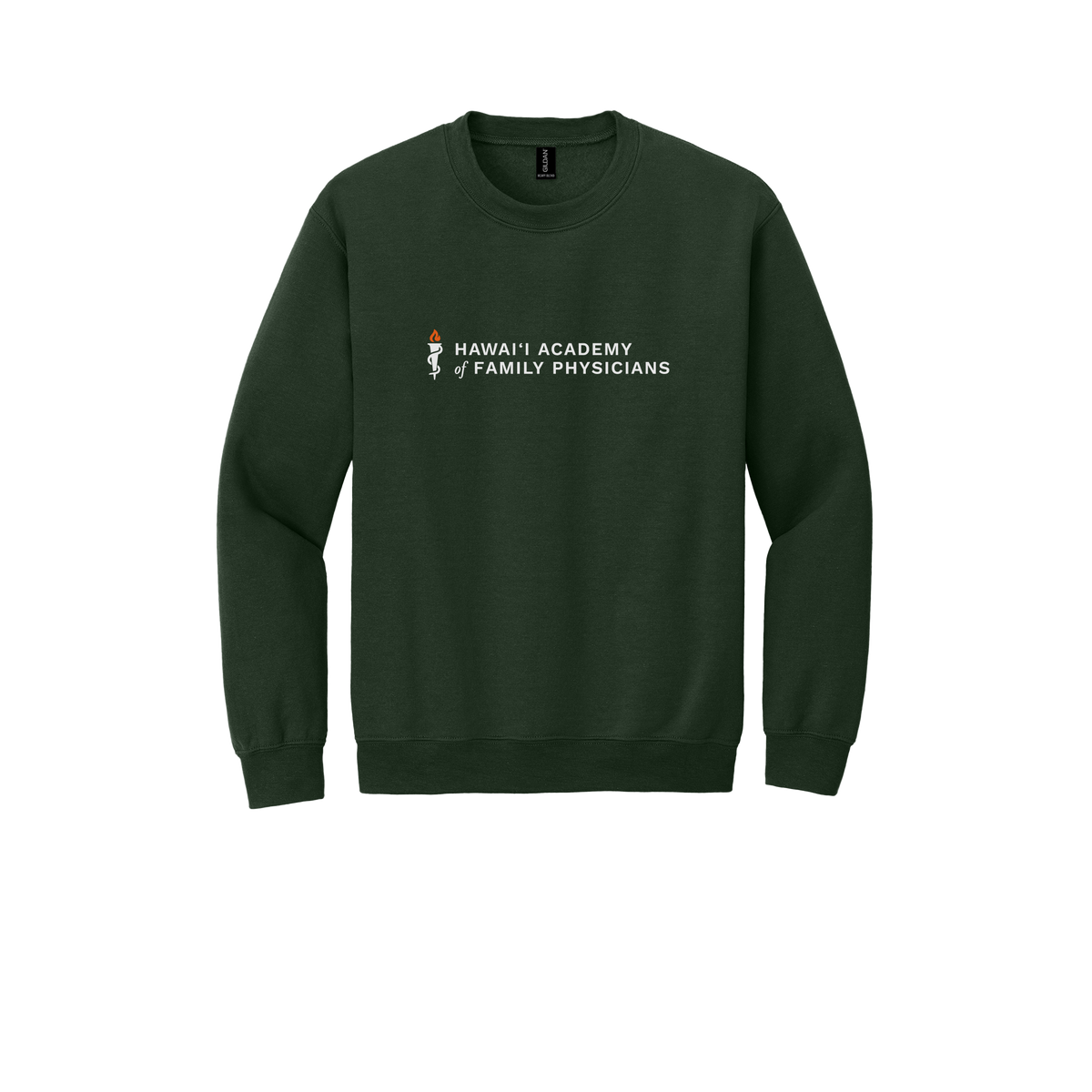 hafp-clinic-comfort-crewneck-dtf-front-18000-forestgreen-flat-front