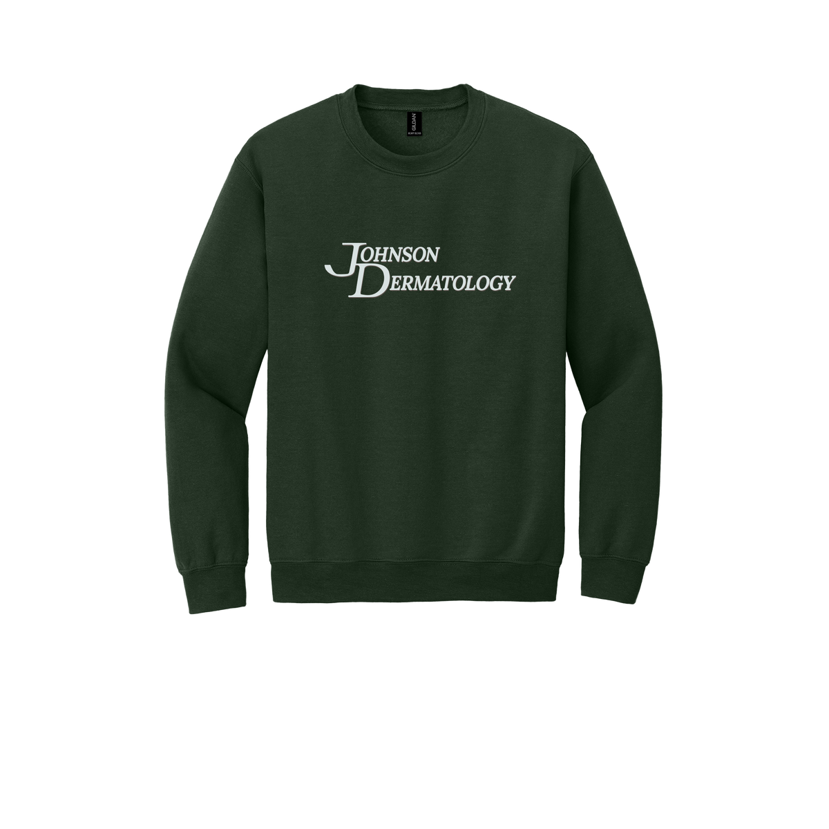johnsondermatology-clinic-comfort-crewneck-dtf-front-18000-forestgreen-flat-front