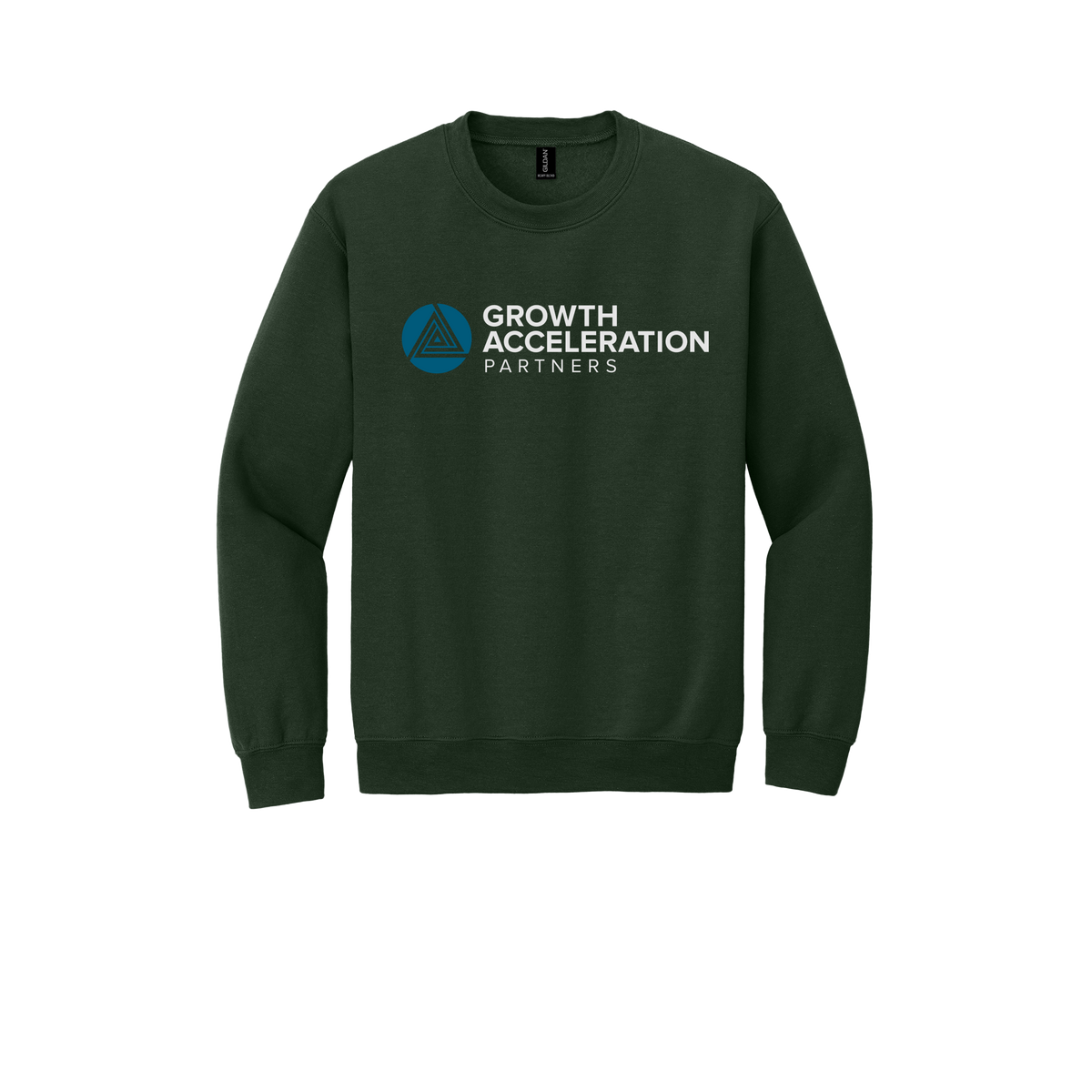 growthaccelerationpartners-comfort-crewneck-dtf-front-18000-forestgreen-flat-front