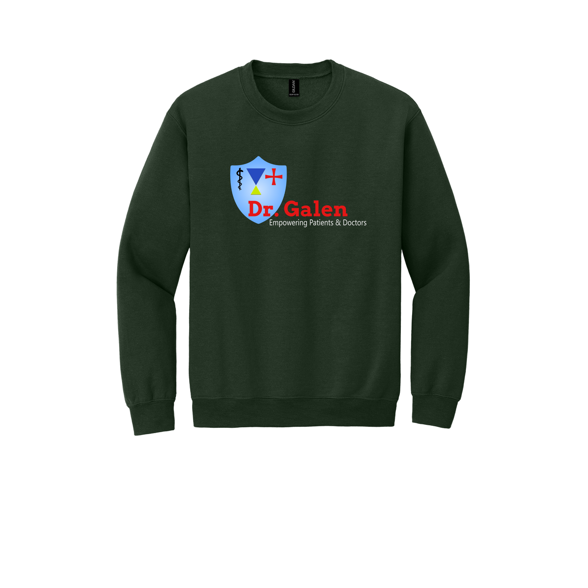 drgalen-clinic-comfort-crewneck-dtf-front-18000-forestgreen-flat-front