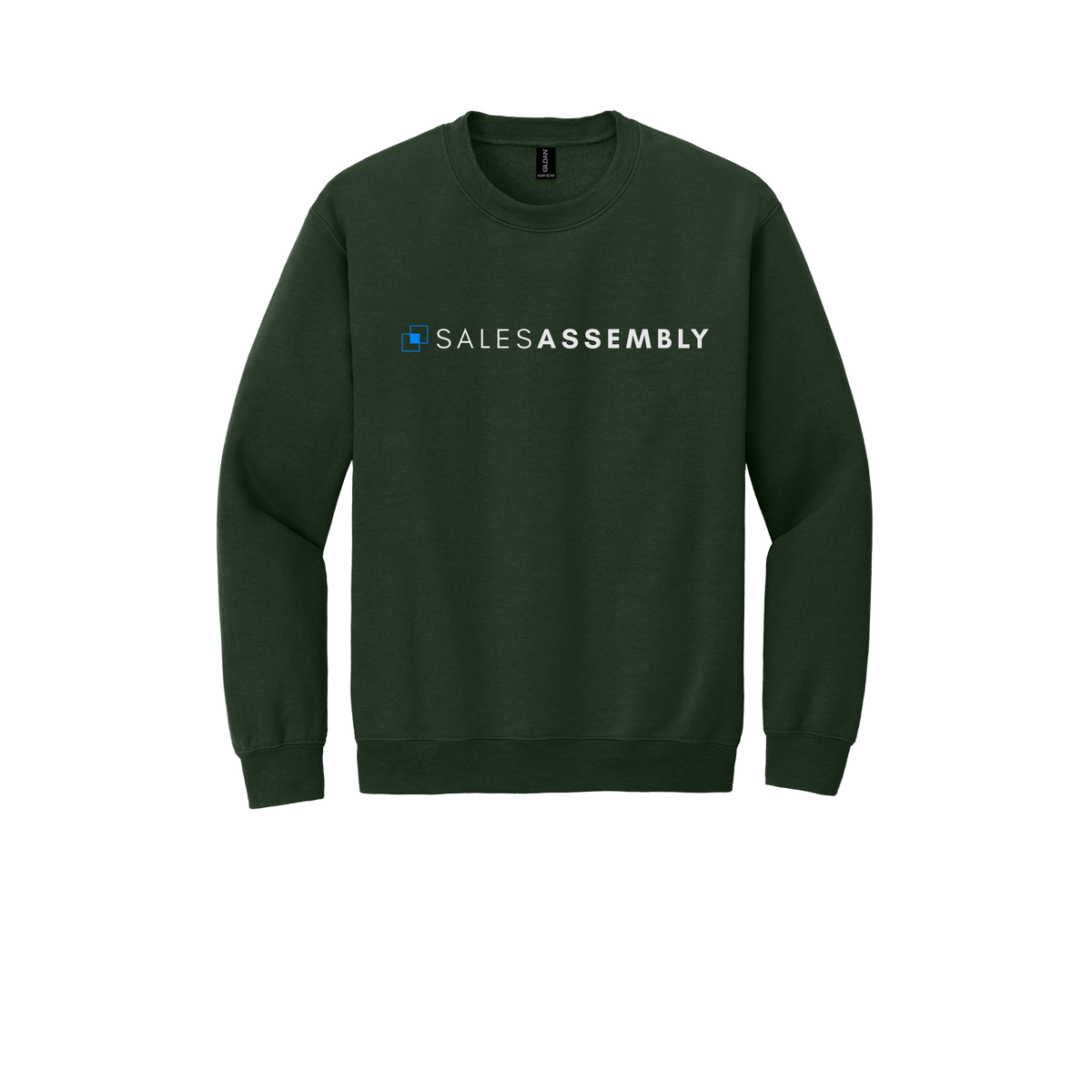 salesassembly-comfort-crewneck-dtf-front-18000-forestgreen-flat-front