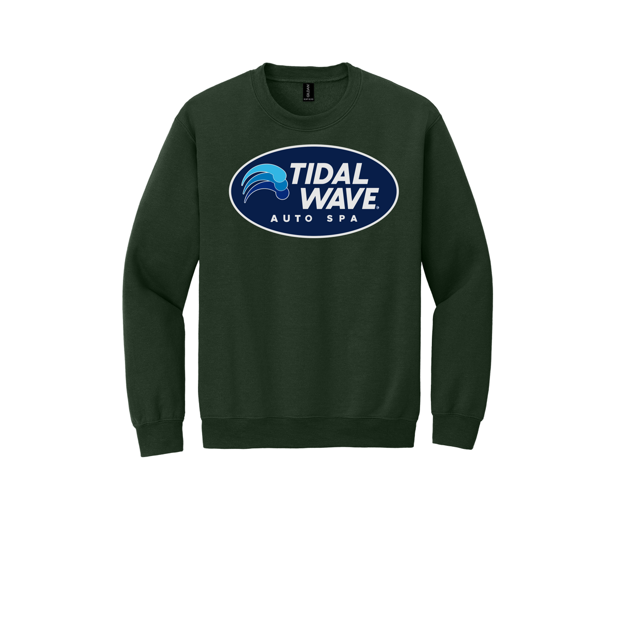 tidalwaveautospa-comfort-crewneck-dtf-front-18000-forestgreen-flat-front
