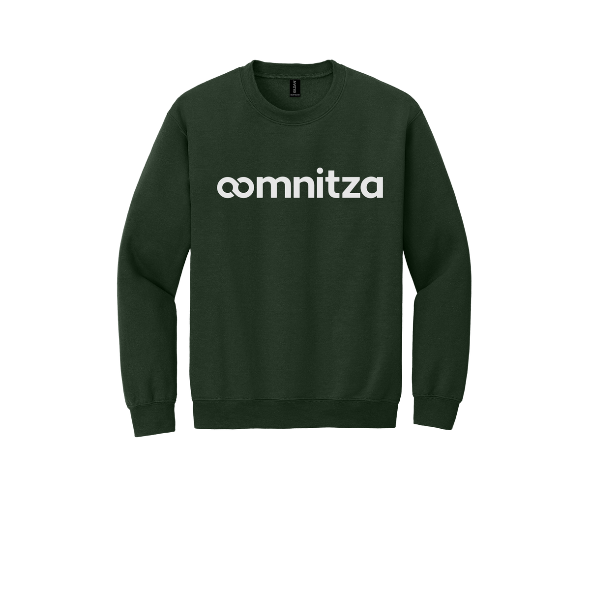 oomnitza-comfort-crewneck-dtf-front-18000-forestgreen-flat-front